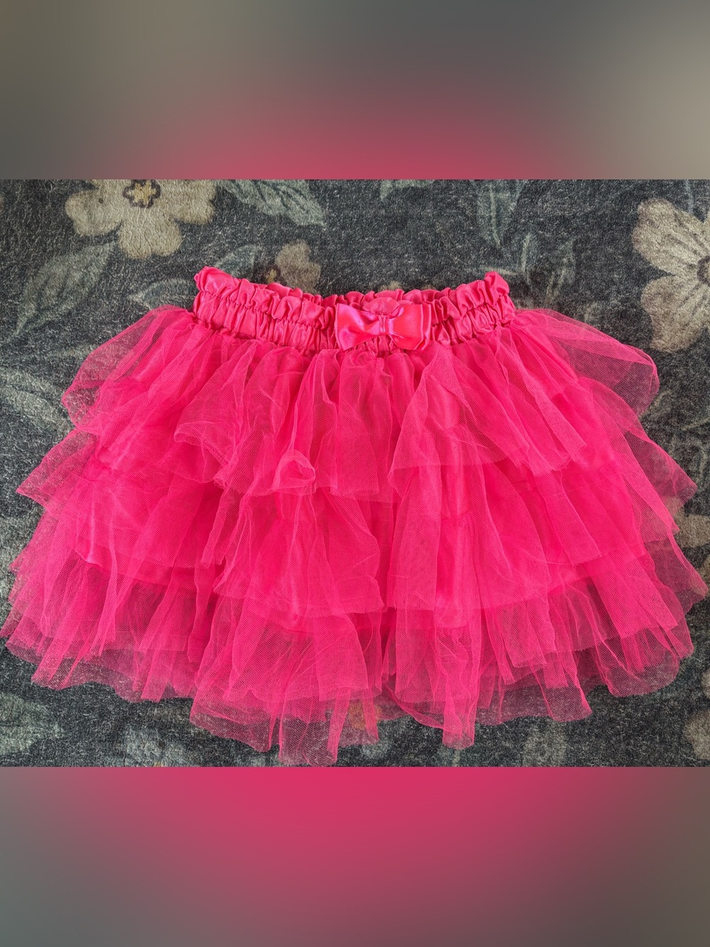 Hot Topic Neon Pink Tulle Skirt with Satin Bow